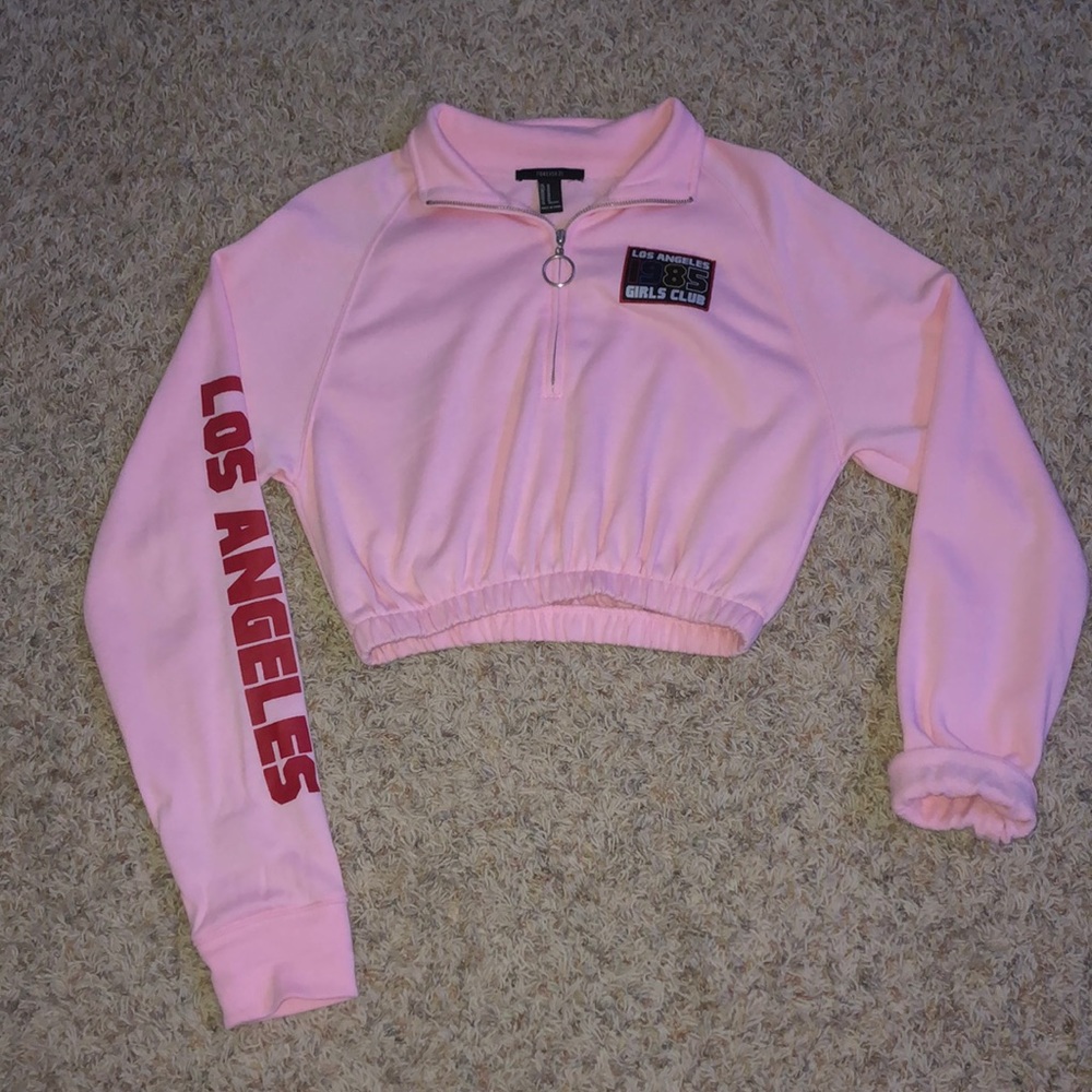 Baby pink cropped hoodie